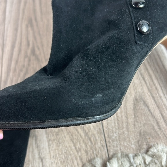 Manolo Blahnik black suede button detail stiletto boot 38.5 - Picture 7 of 7